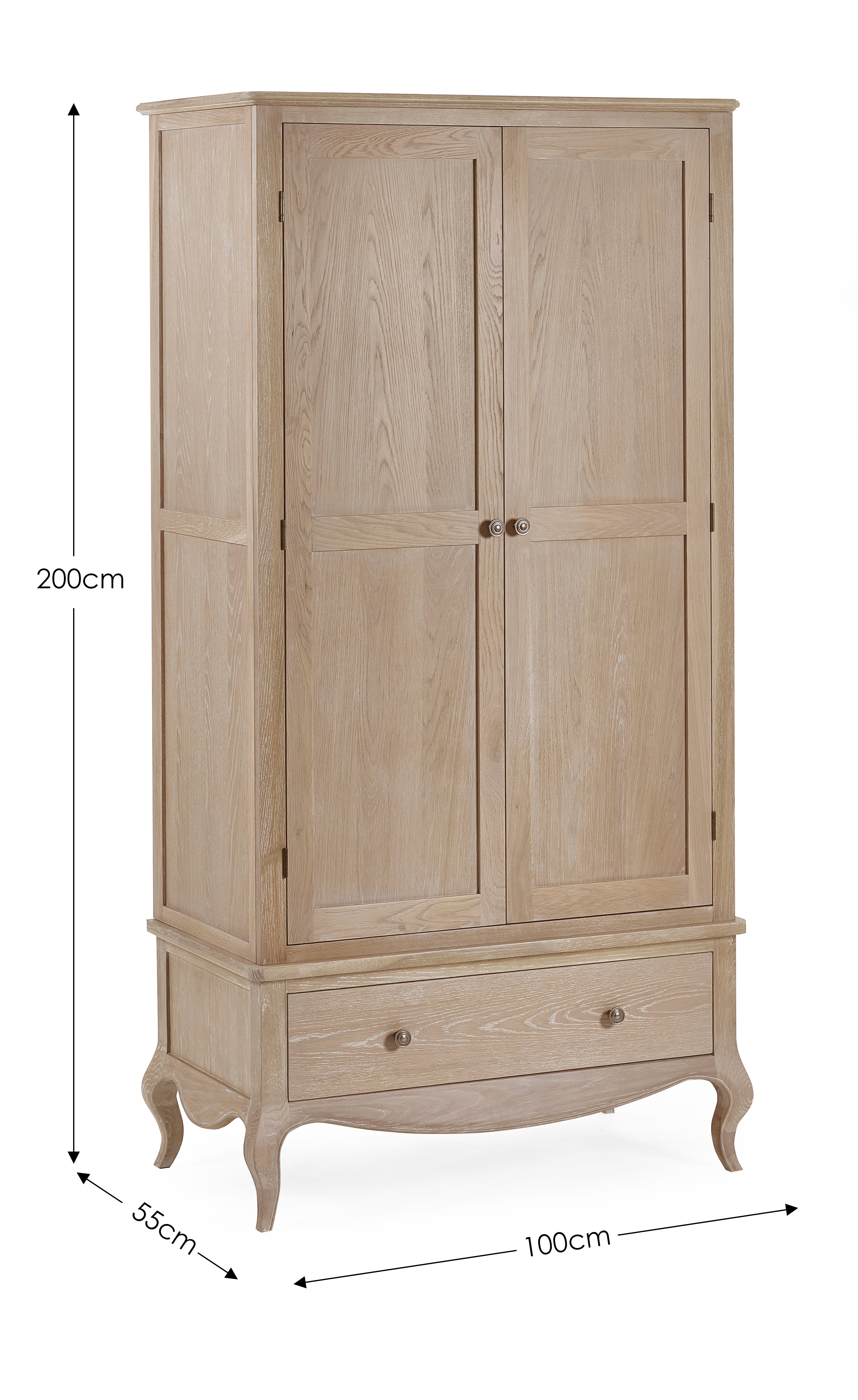 Alda Oak Wood Double Wardrobe